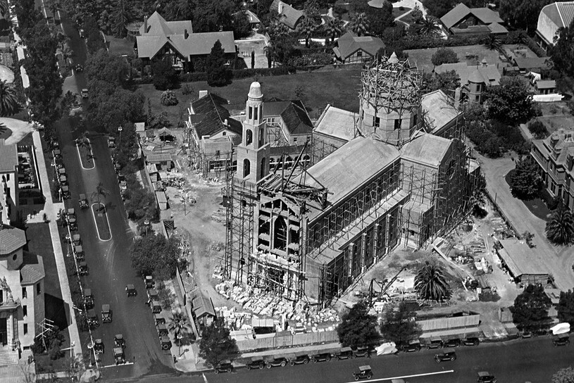 St. Vincent de Paul Church in construction.